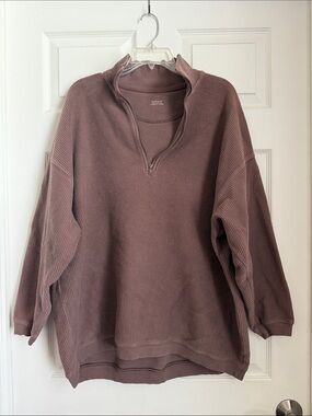 Cozy Half-Zip Waffle Knit Aerie Sweater